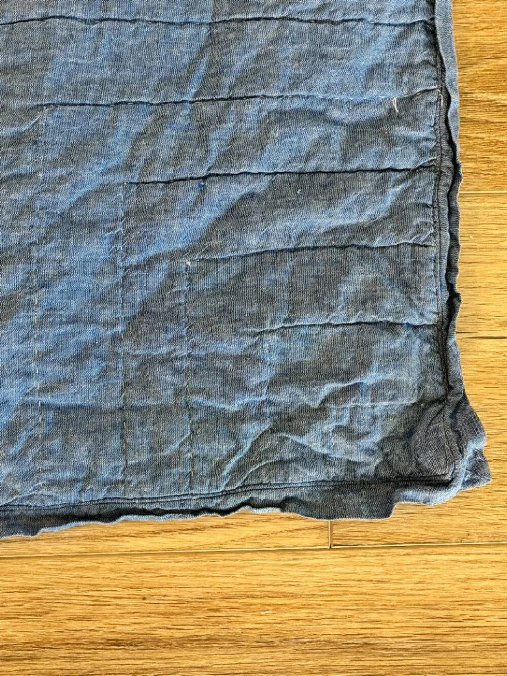 Vintage Ralph Lauren Quilted Euro Pillow Sham Blue Chambray 26x26